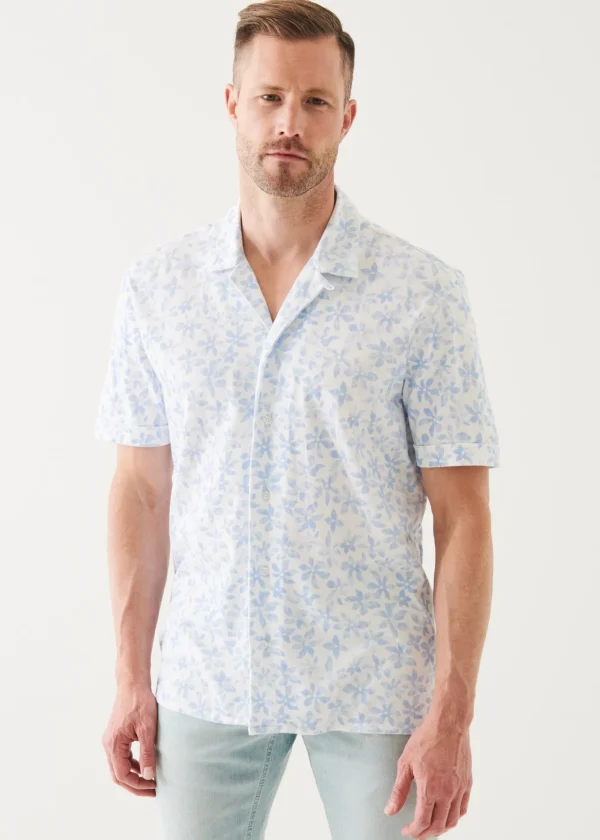 Pima Cotton Stretch Printed Camp Shirt