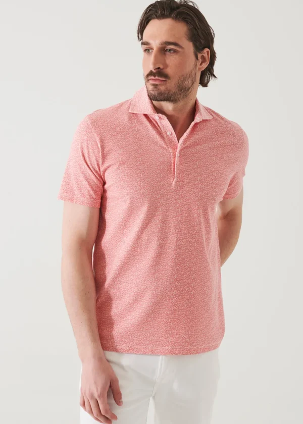 Pima Cotton Stretch Printed Polo