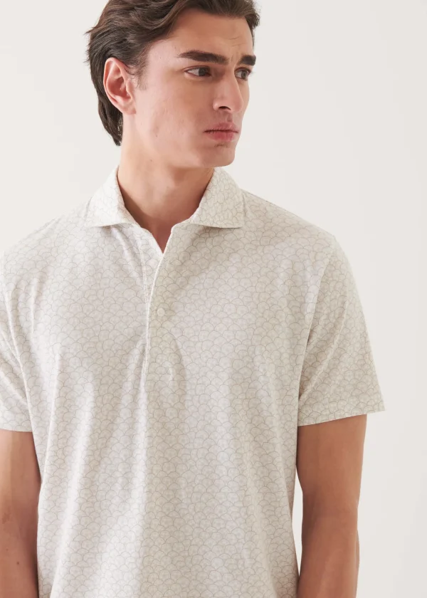 Pima Cotton Stretch Printed Polo