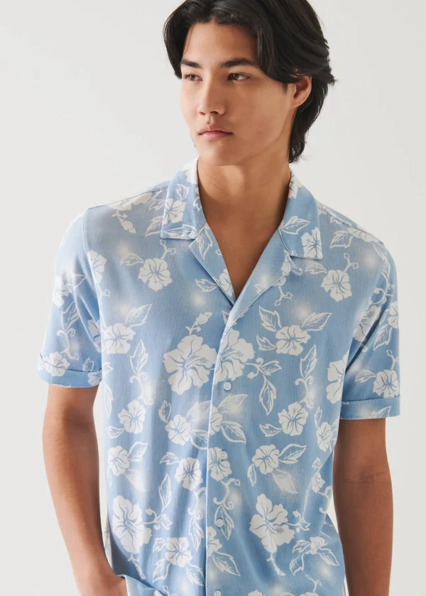 Pima Cotton Stretch Printed Camp Shirt