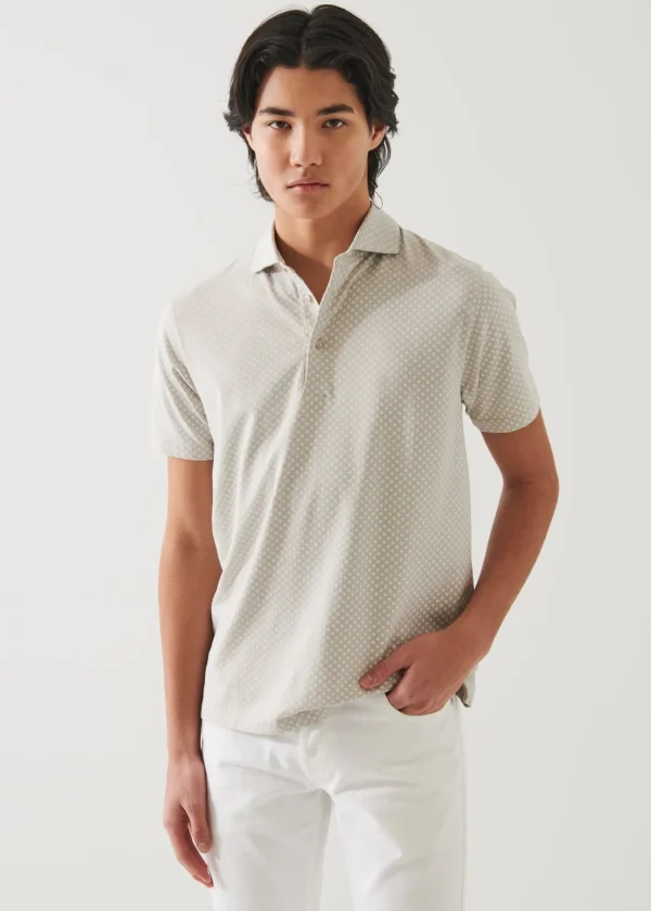 Pima Cotton Stretch Printed Polo