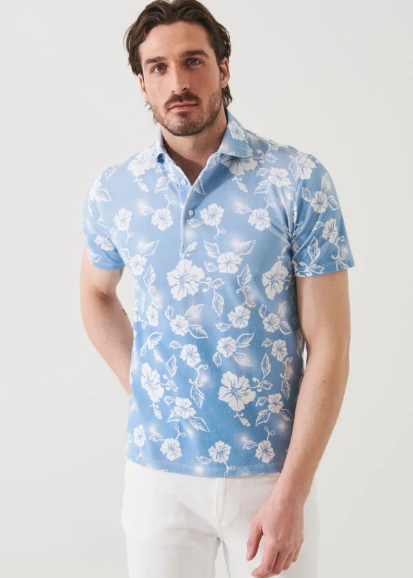 Pima Cotton Stretch Printed Polo