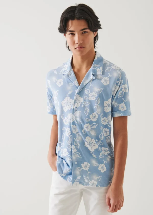 Pima Cotton Stretch Printed Camp Shirt