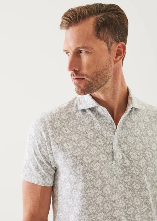 Pima Cotton Stretch Printed Polo