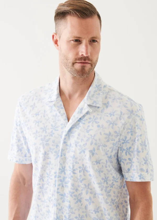 Pima Cotton Stretch Printed Camp Shirt