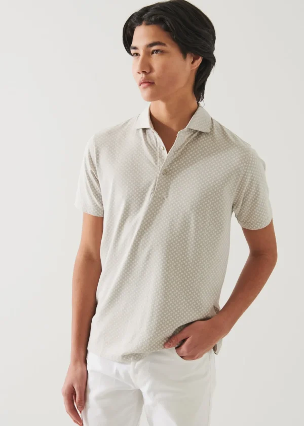 Pima Cotton Stretch Printed Polo