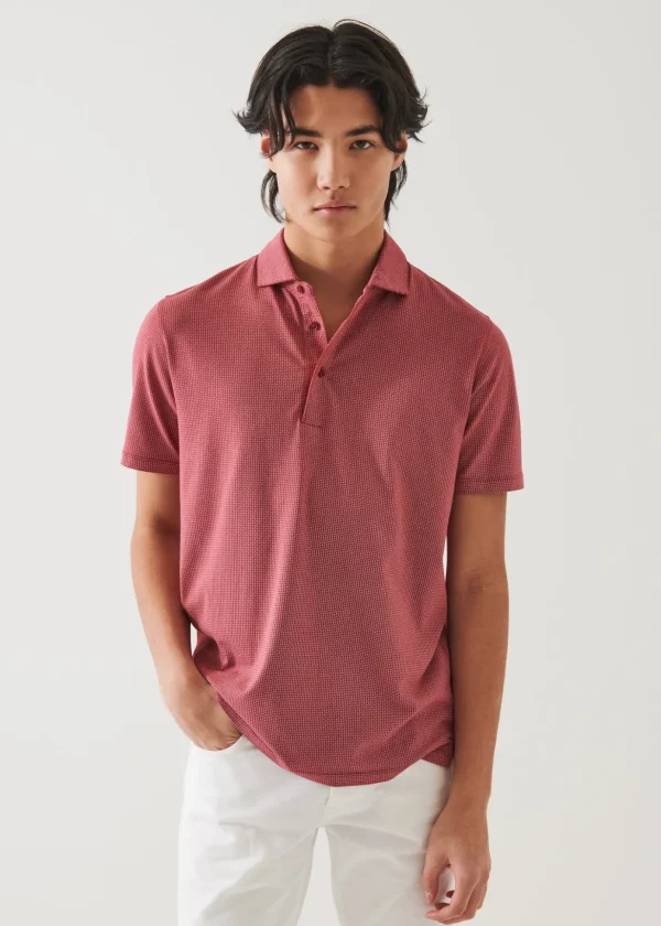 Pima Cotton Stretch Printed Polo