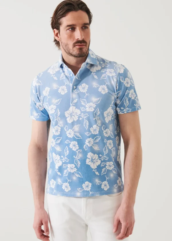 Pima Cotton Stretch Printed Polo