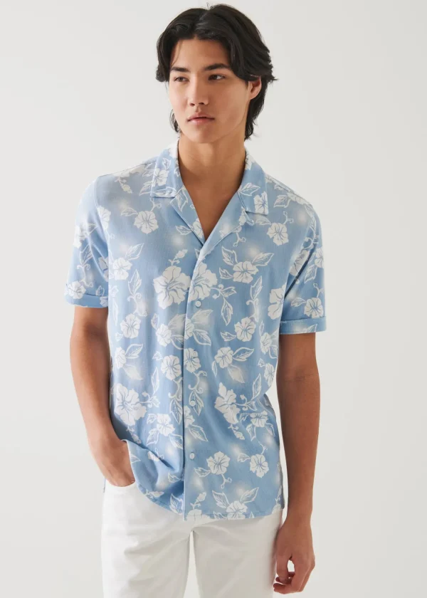 Pima Cotton Stretch Printed Camp Shirt