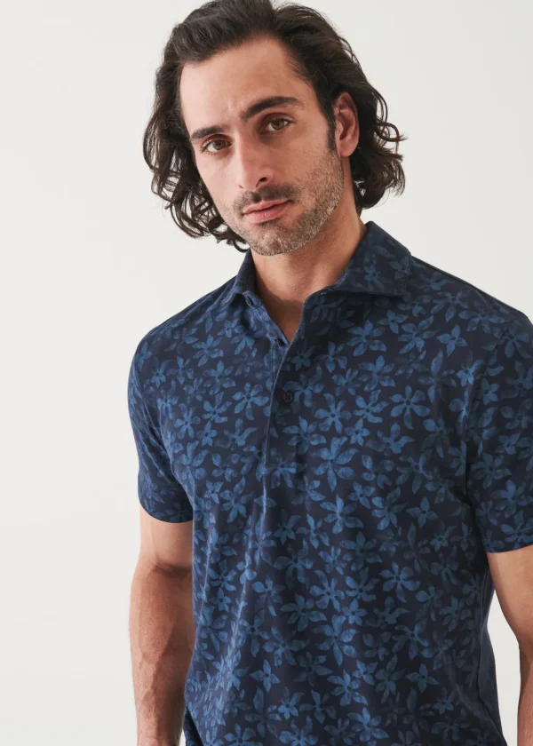 Pima Cotton Stretch Printed Polo