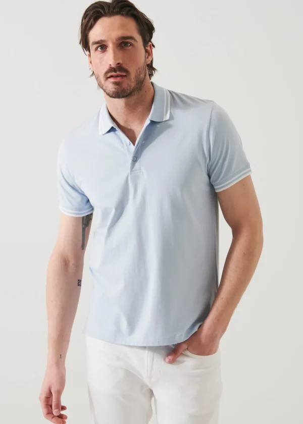 Pima Cotton Stretch Tipped Polo