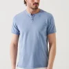 Pima Cotton Stretch Vintage Wash Henley T-Shirt