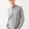 Pima Cotton Stretch Vintage Wash Henley