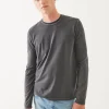 Pima Cotton Stretch Vintage Wash Long Sleeve T-Shirt