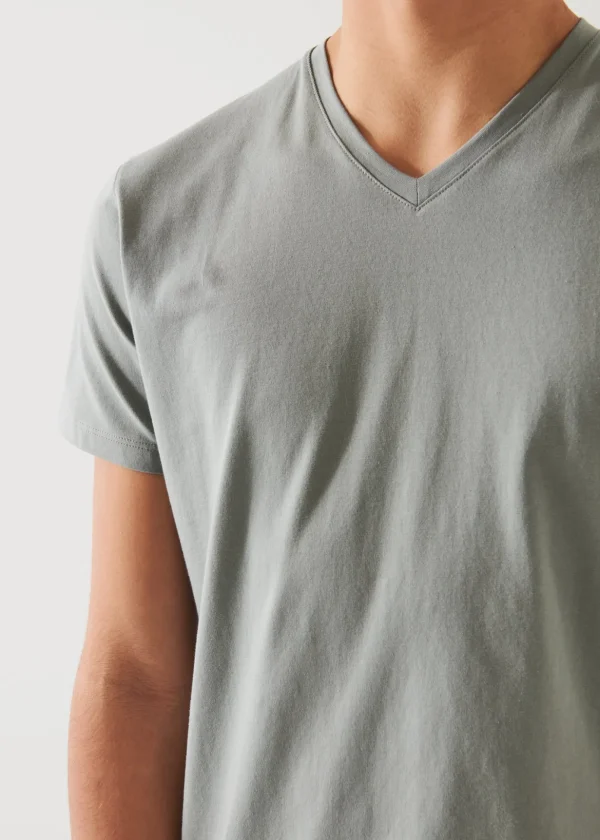 Pima Cotton Stretch V-Neck T-Shirt