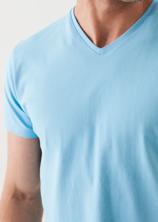 Pima Cotton Stretch V-Neck T-Shirt