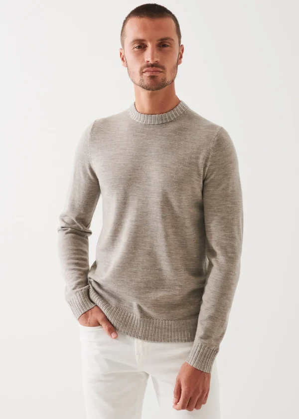 Plaited Merino Wool Crewneck