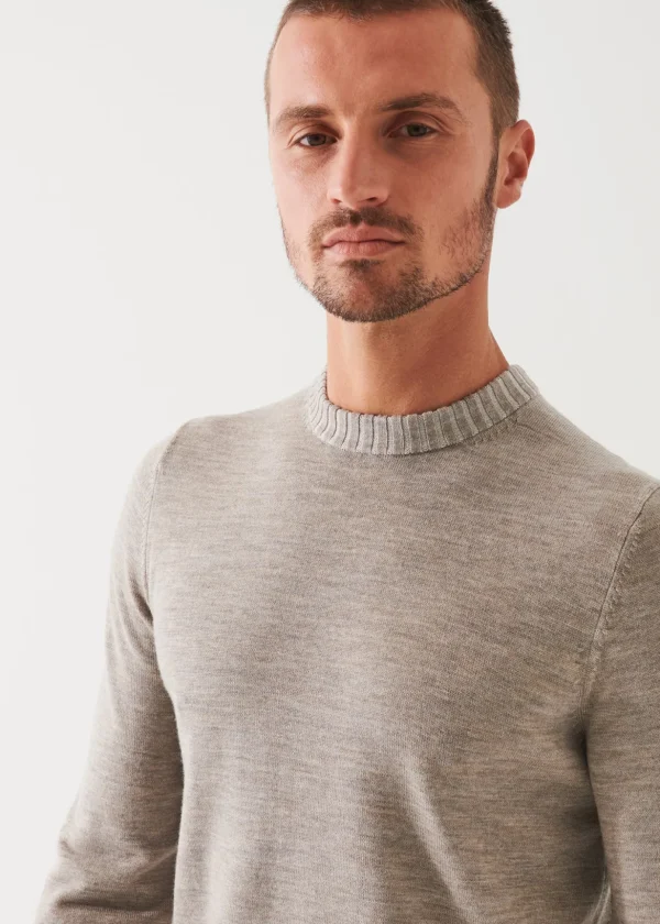 Plaited Merino Wool Crewneck