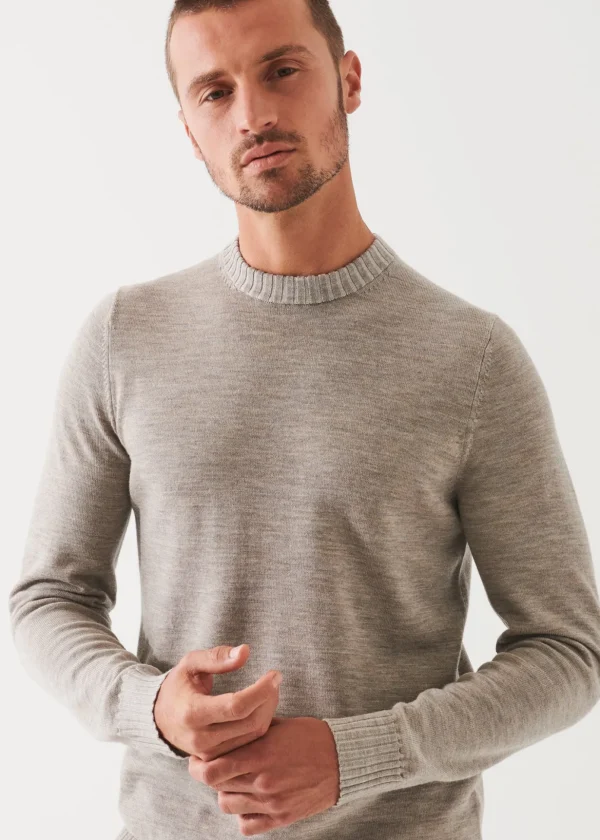 Plaited Merino Wool Crewneck