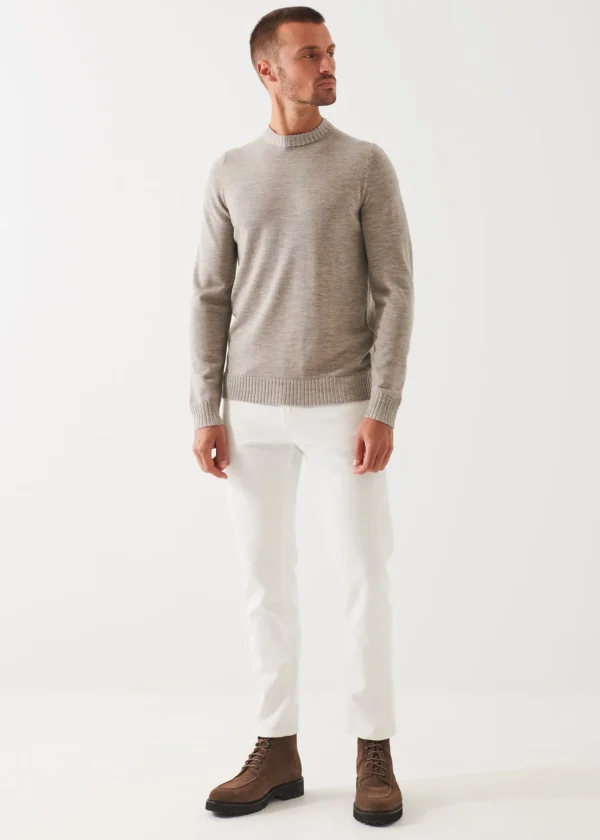 Plaited Merino Wool Crewneck