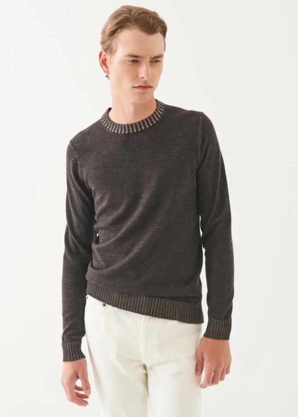 Plaited Merino Wool Crewneck