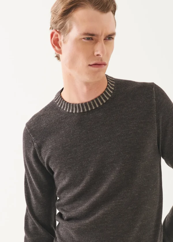 Plaited Merino Wool Crewneck