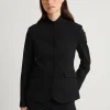 Ponte Collarless Single Breasted Blazer