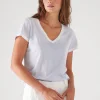 Reverse Spray Lightweight Pima Cotton V-Neck T-Shirt