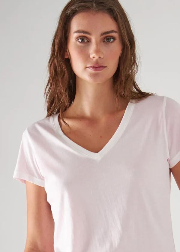 Reverse Spray Lightweight Pima Cotton V-Neck T-Shirt