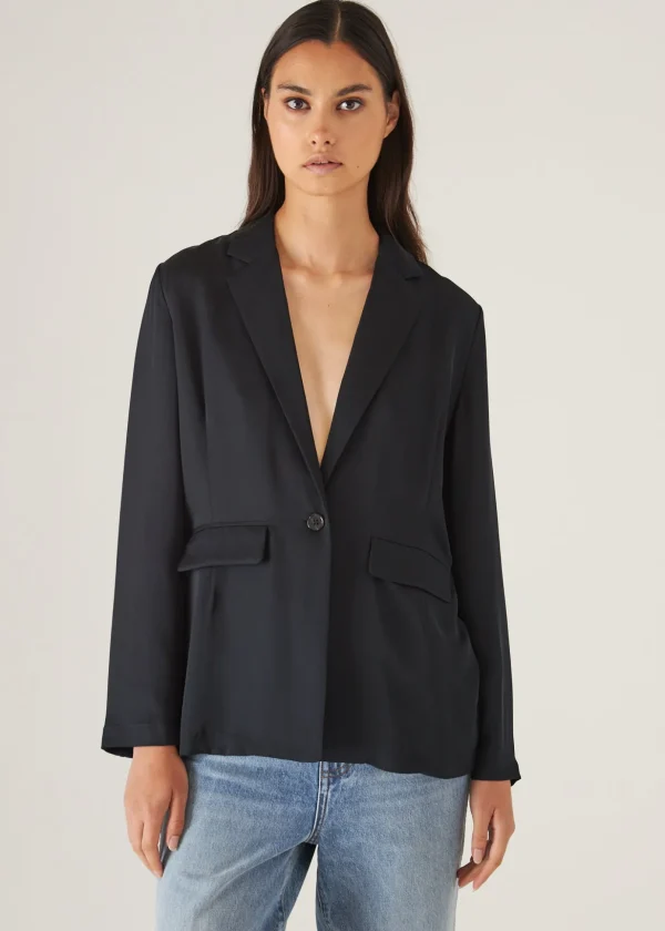 Silk Single Breasted Blazer