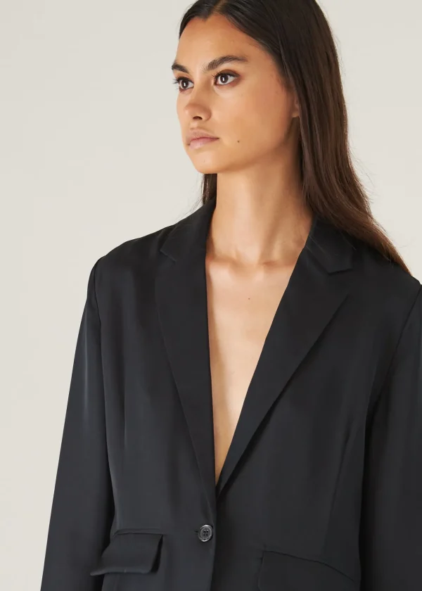 Silk Single Breasted Blazer