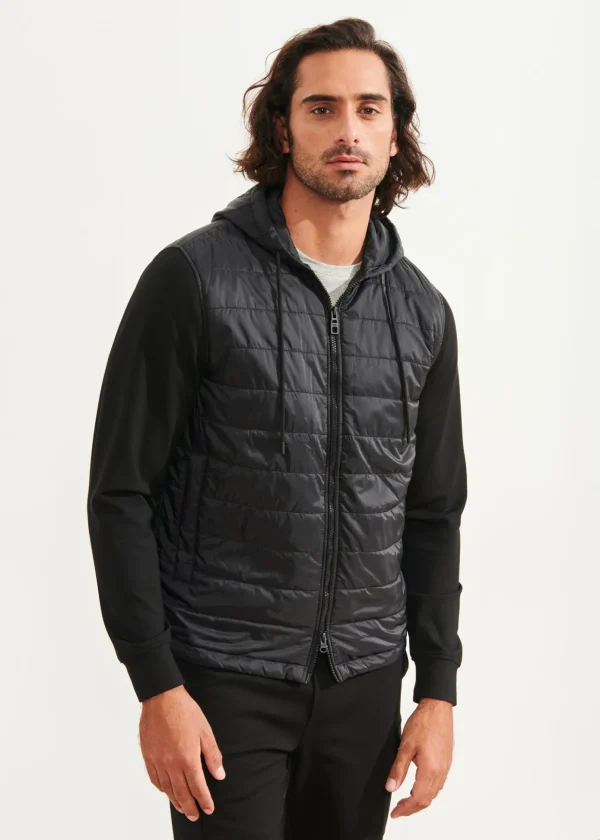 Stretch Quilted Nylon Hoodie