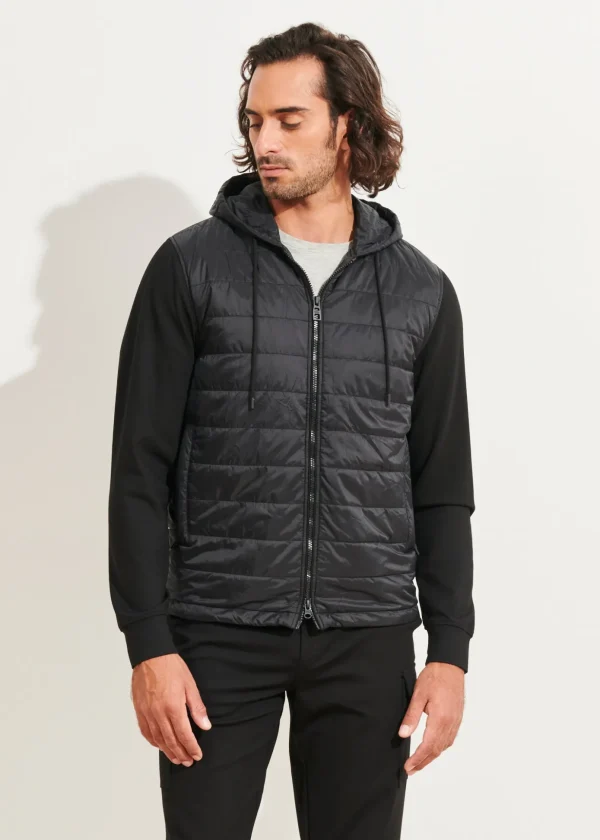 Stretch Quilted Nylon Hoodie