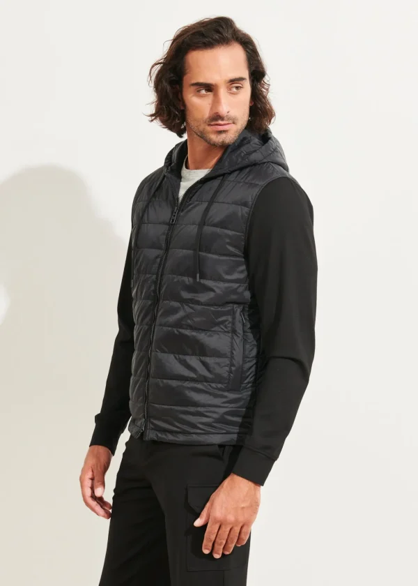 Stretch Quilted Nylon Hoodie