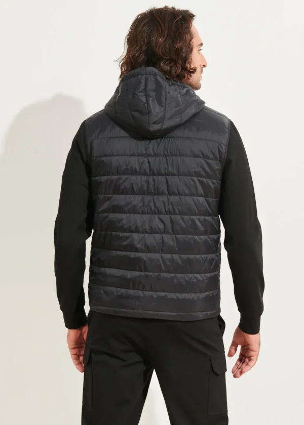 Stretch Quilted Nylon Hoodie