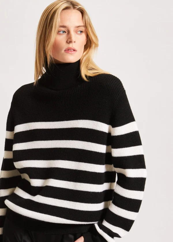 Striped Boyfriend Turtleneck