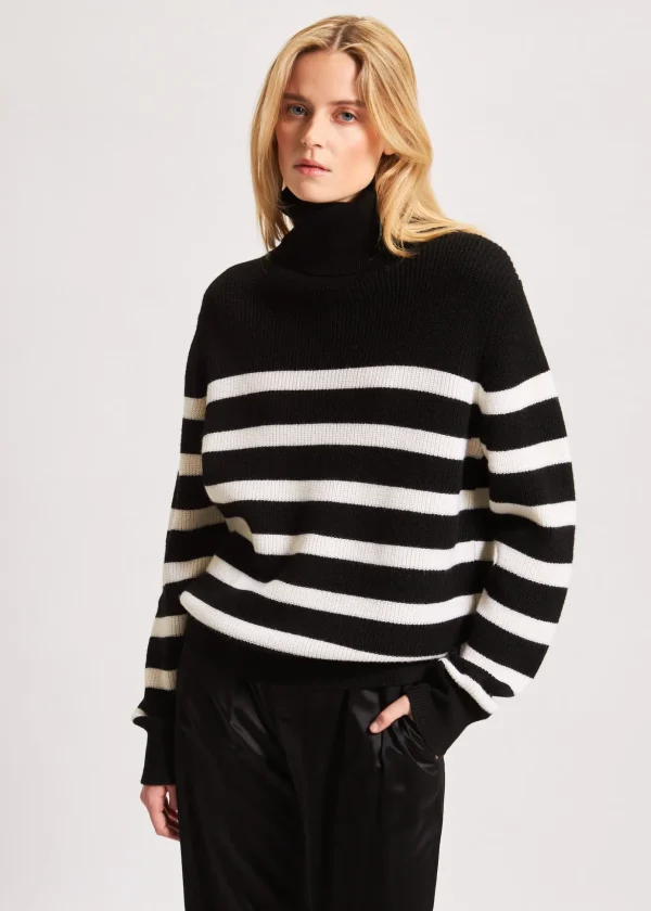 Striped Boyfriend Turtleneck