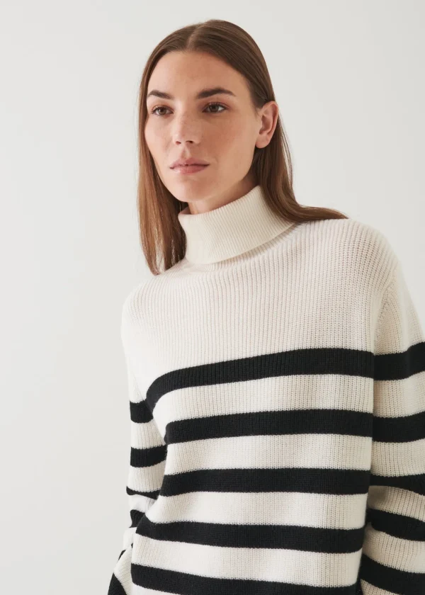 Striped Boyfriend Turtleneck