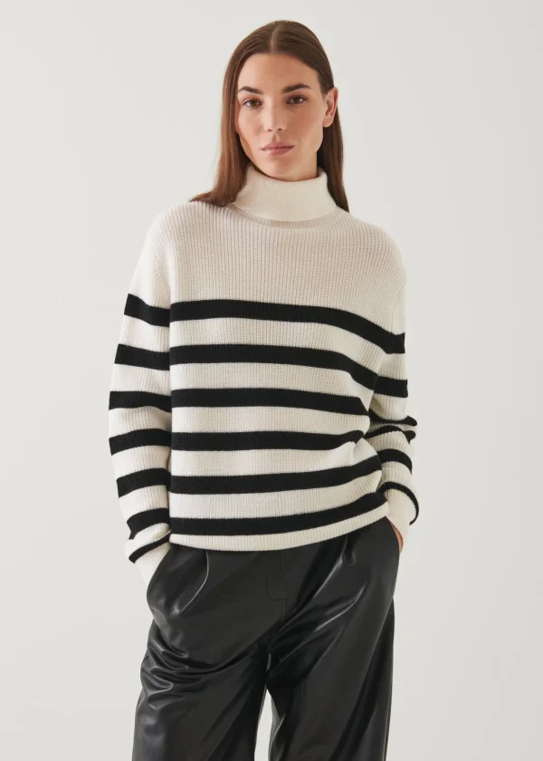 Striped Boyfriend Turtleneck