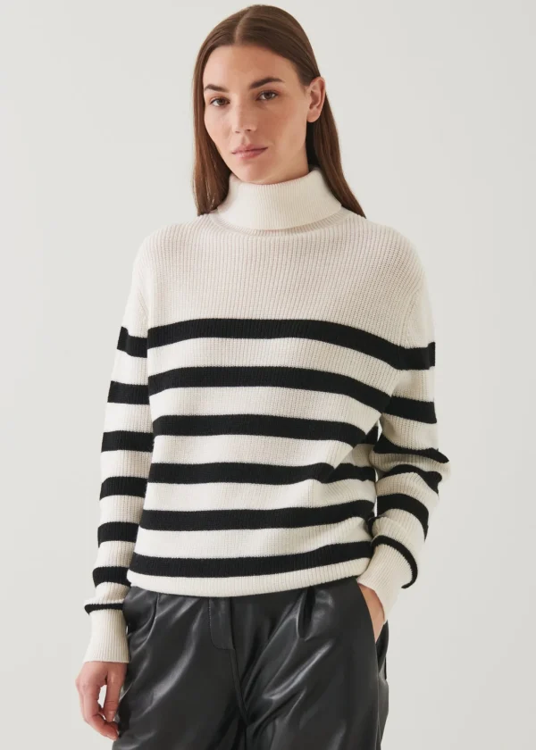 Striped Boyfriend Turtleneck