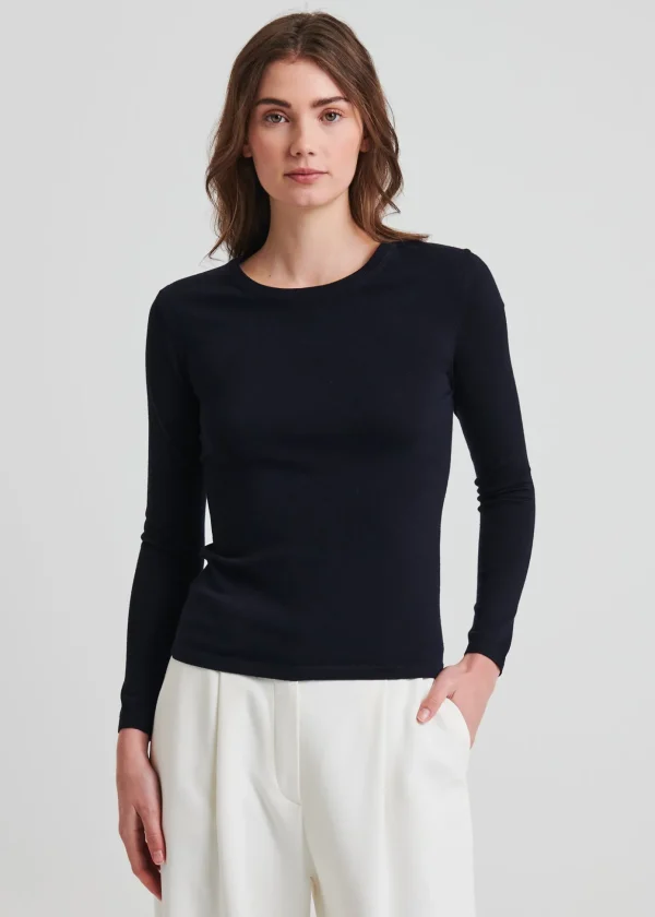 Superfine Fitted Merino Crewneck