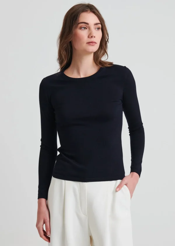 Superfine Fitted Merino Crewneck