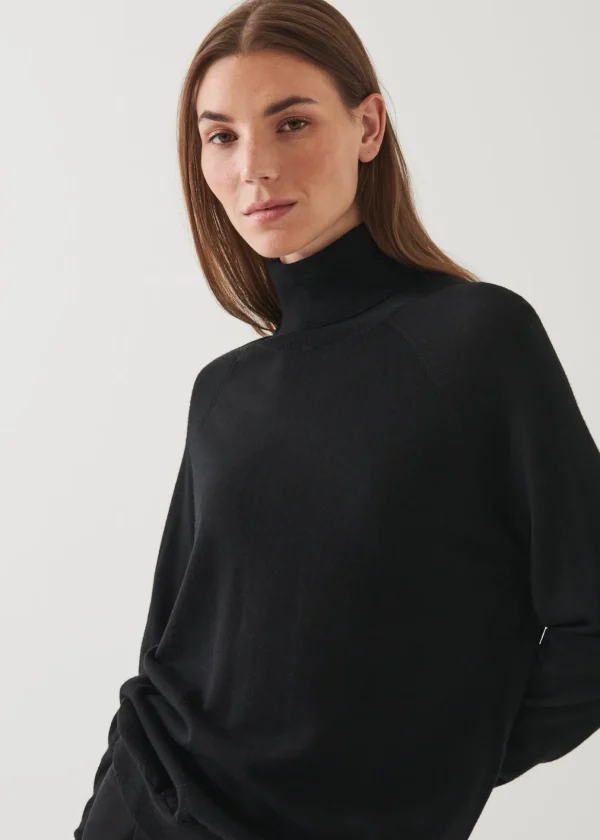 Superfine Merino Boyfriend Turtleneck