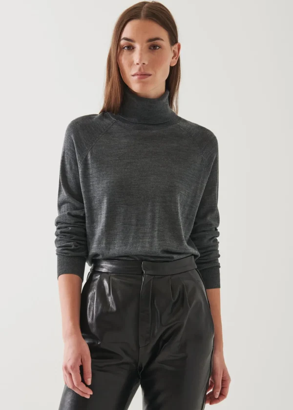 Superfine Merino Boyfriend Turtleneck