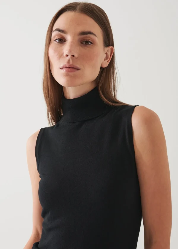 Superfine Merino Sleeveless Turtleneck