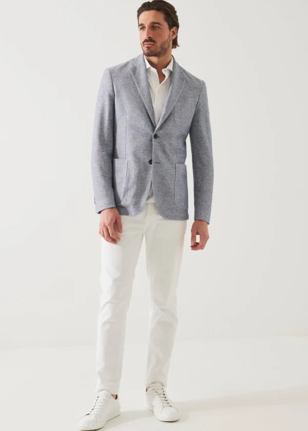 Textured Cotton Linen Blend Blazer