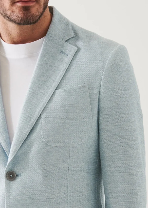 Textured Cotton Linen Blend Blazer