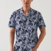 Tropical Floral Print Camp Collar Shirt