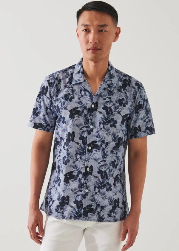 Tropical Floral Print Camp Collar Shirt