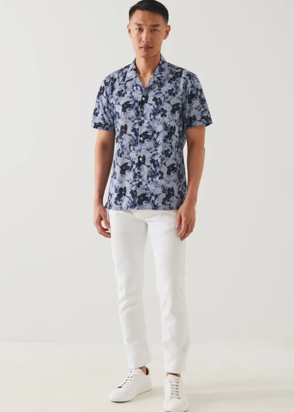 Tropical Floral Print Camp Collar Shirt